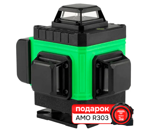 Комплект лазерного уровня AMO LN 4D-360-4 и рулетка AMO R303