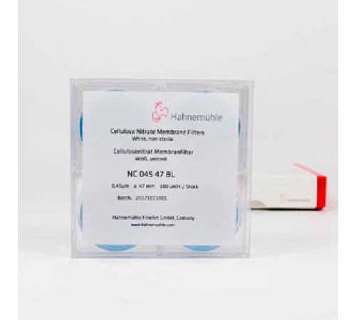 Мембранные фильтры Hahnemühle из нитроцеллюлозы, 0,2 мкм, Ø 47 мм, нестерильные, белые